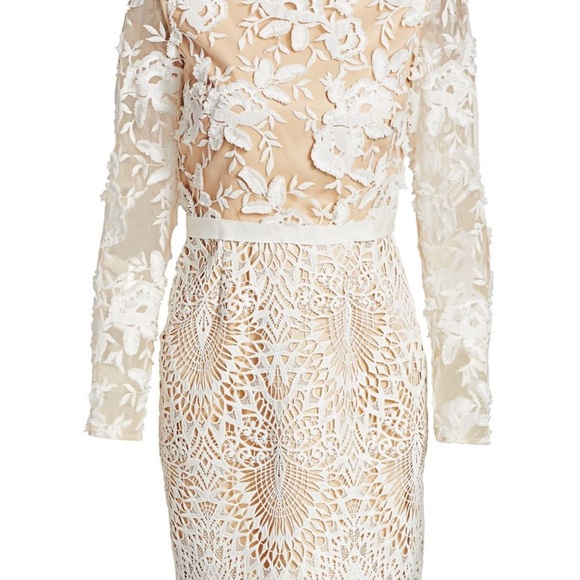 ML Monique Lhuillier Calypso Long Sleeve Lace Cocktail Dress Size 8 Women NEW - Picture 8 of 8